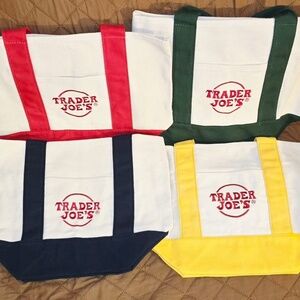Trader Joe’s Mini Tote 2025 Yellow Navy Red Green